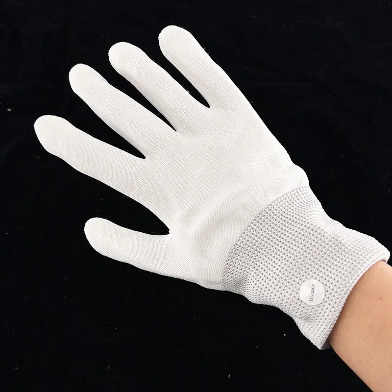 Máscara LED inalámbrica de neón y guantes de fibra óptica, máscara brillante en la oscuridad para Halloween, carnaval, cosplay, bar, fiesta de cumpleaños