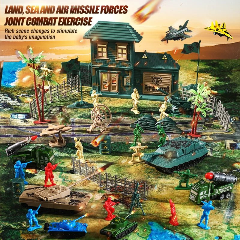 Set de Juguetes Militares con Soldados y Tanques para Niños