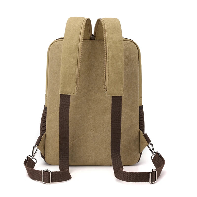 Mochila Retro de Lona, para Senderismo al Aire Libre, Multifuncional, con Múltiples Compartimentos, Bolsa de Pecho, Mochila Lateral