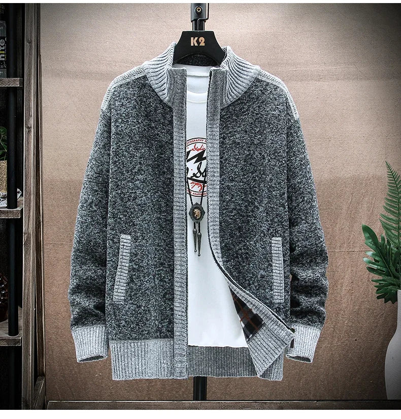 Cárdigan de Punto para Hombre | Cuello Alto con Cremallera