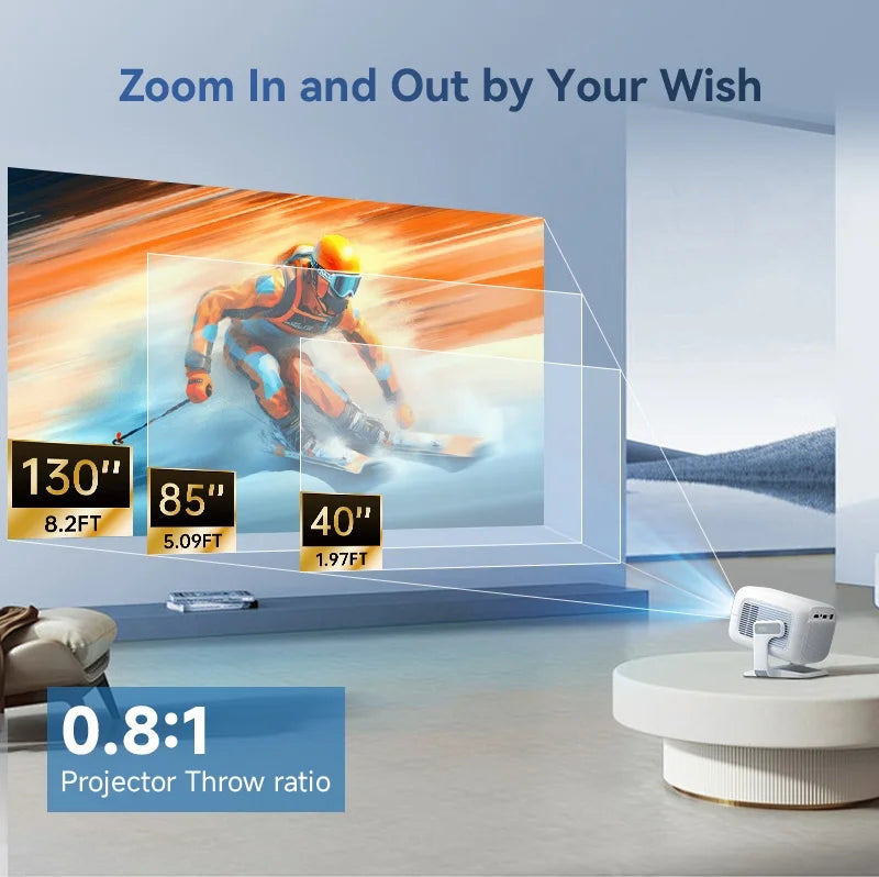 Proyector DITONG X3Plus HD Nativo 1080P Compatible con 4K WIFI6 BT5.4 Android Mini Proyector Portátil LED Proyector de Video para Cine en Casa