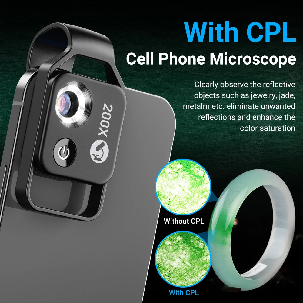Lente de Microscopio Digital APEXEL 200X con Luz LED