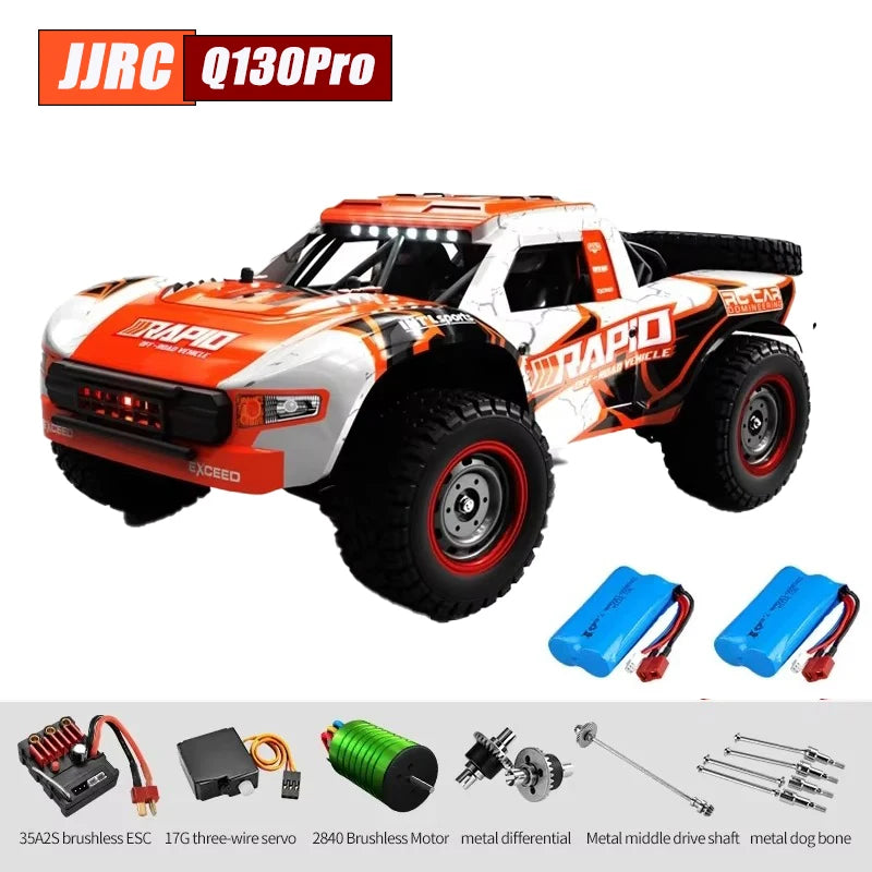 JJRC Q130 1:16 70 KM/H 4WD RC coche con Motor sin escobillas ligero coches de Control remoto camión monstruo de deriva de alta velocidad juguetes para niños y adultos