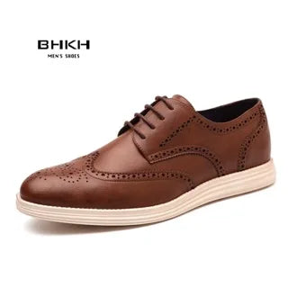 BHKH zapatillas de deporte masculinas Otoño/Invierno traf zapatos casuales de cuero para hombres trabajo de negocios Oficina zapatos de vestir con cordones para hombres talla 47