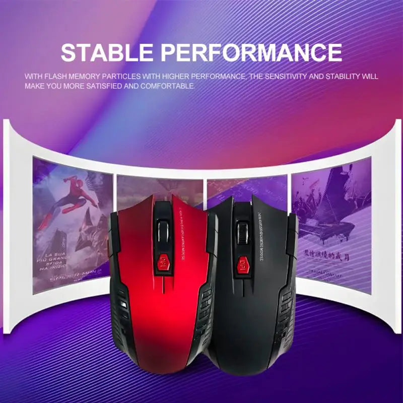 Ratón inalámbrico de 2,4G, receptor USB, 6 botones, ratones inalámbricos ópticos profesionales, ratones USB de desplazamiento derecho para ordenador portátil y PC