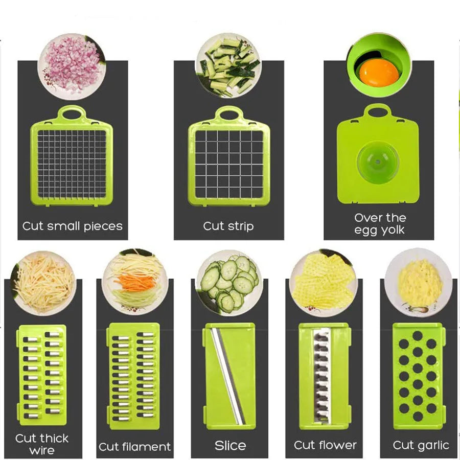 Cortador de verduras multifuncional, trituradora doméstica, máquina para cortar en cubitos, rallador de cocina, rebanador