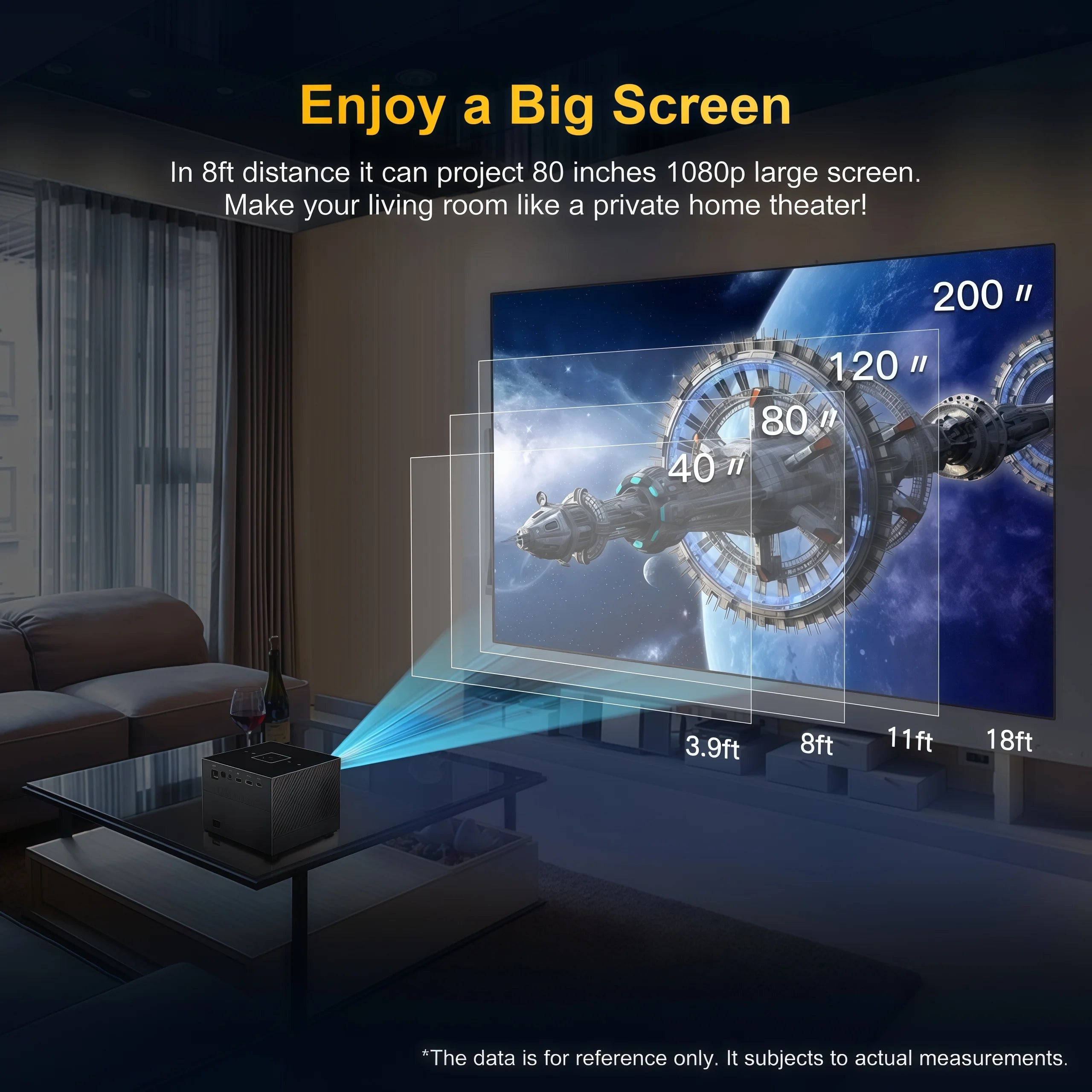 Mini Proyector Xnano X3 Android 9.0 Decodificación 8K Enfoque Eléctrico ±50 °   Sistema de Cine en Casa Portátil Keystone con Luz ARGB, Audio Dolby, WiFi y Bluetooth