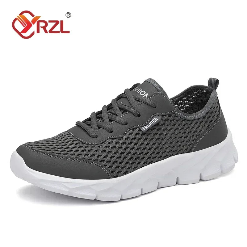 YRZL nuevas zapatillas de correr para hombre, zapatos deportivos transpirables, peso ligero, moda de verano, zapatillas transpirables de talla grande 38-48 para hombre