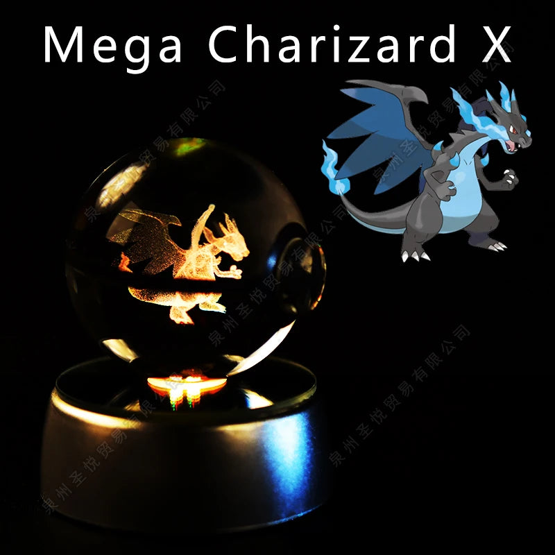 Lámpara Nocturna Pokémon Bola de Cristal 3D Pikachu