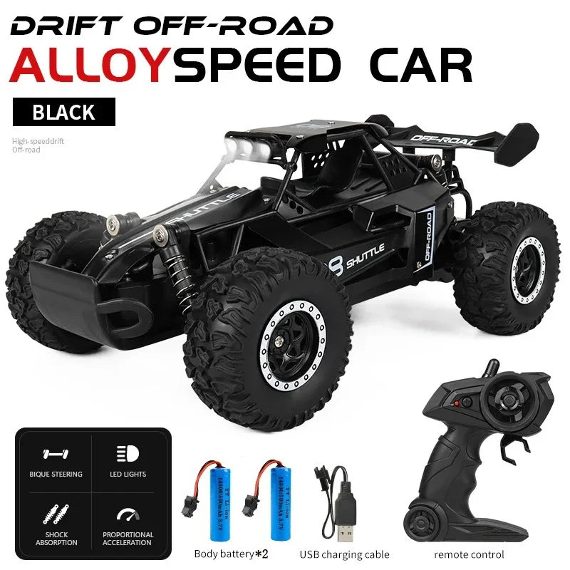 Coche RC 1:16 2WD con Luces LED, 20 KM/H, Todoterreno, Regalos para Niños