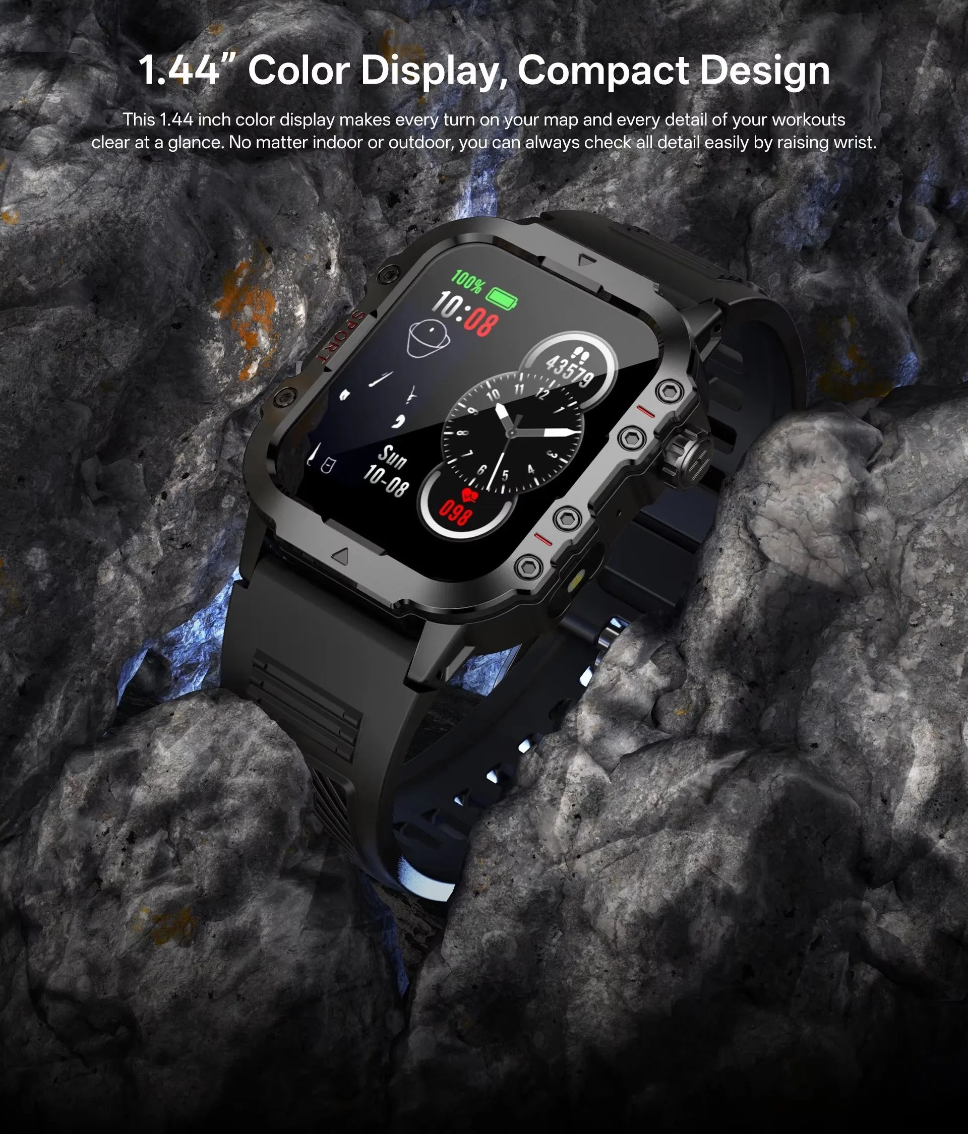 Nuevo Reloj Inteligente Militar Xiaomi 2025 para Hombre, IP67 3ATM, Monitor de Actividad Física y Salud para Deportes al Aire Libre, Pantalla de 1.44 Pulgadas, Llamadas Bluetooth