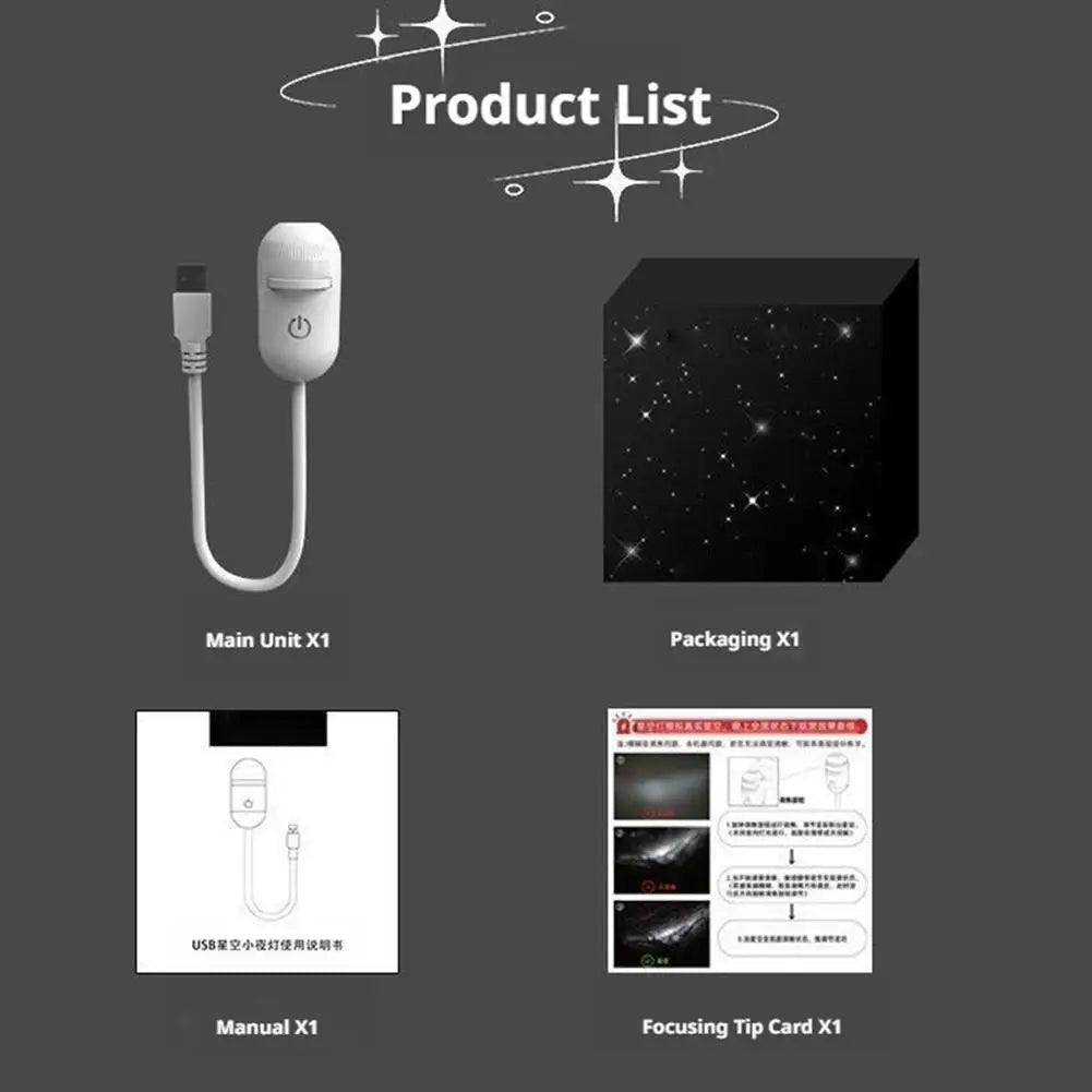 Mini Proyector de Estrellas 2 en 1, Lámpara Nocturna LED con Cielo Estrellado, Lámpara Ambiental para Dormitorio, Decoración y Luz de Ambiente LED
