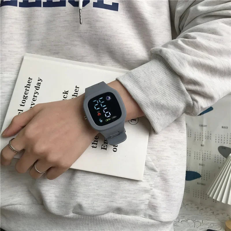 Reloj infantil con orejas de gato y pulsera, reloj digital impermeable, reloj deportivo electrónico LED para niñas, niños, estudiantes, regalo para niños