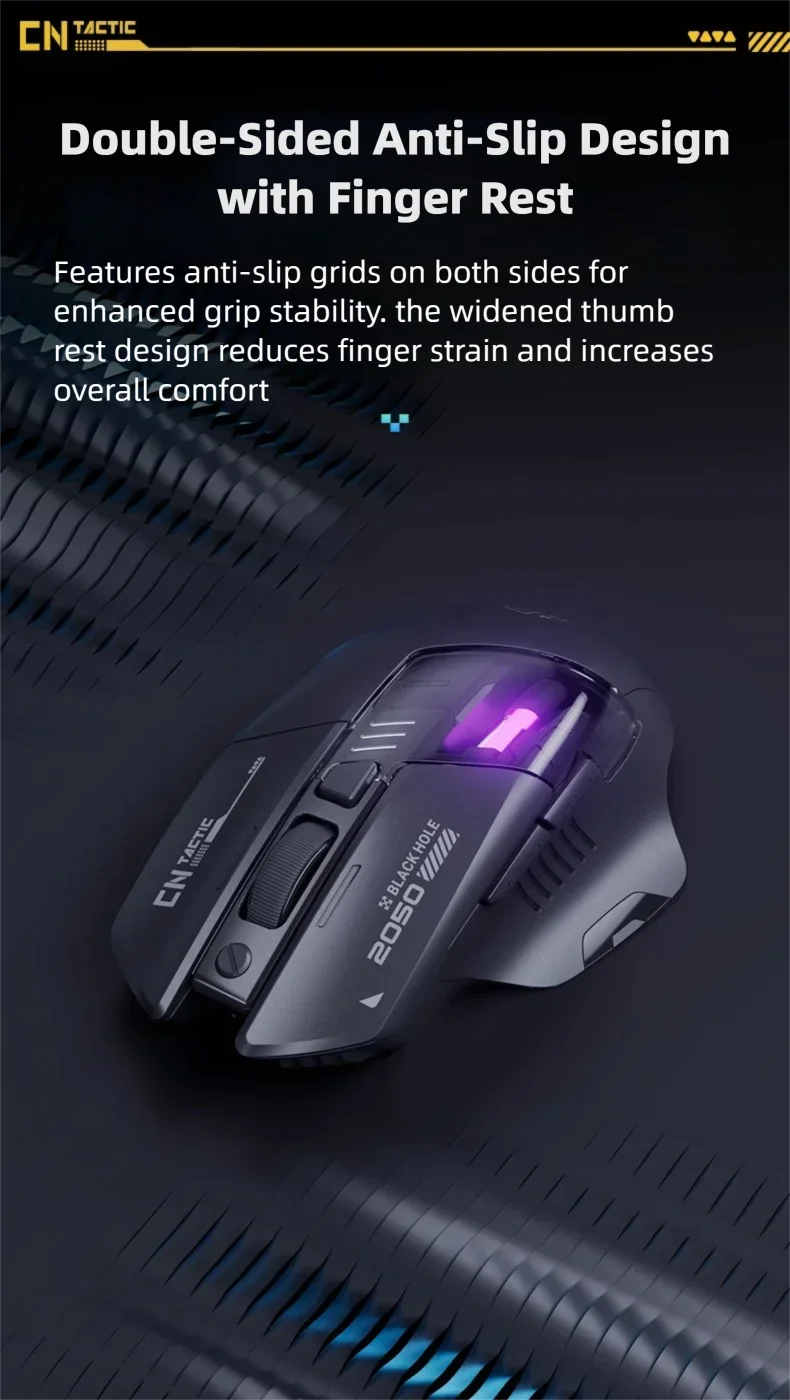 Ratón inalámbrico para juegos Inphic A9 Explorer V2 con indicador de nivel de batería de 500mA, ergonómico, Bluetooth, para oficina, PC y portátil.