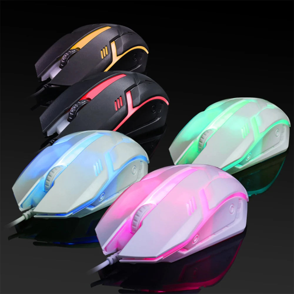Limei S1 E deportes LED luminoso retroiluminado ratón con cable USB con cable para ordenador portátil de escritorio silencioso ratón para juegos de ordenador de oficina