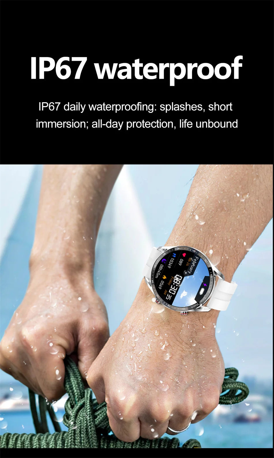 ECG + PPG Bluetooth llamada reloj inteligente hombres láser salud presión arterial Fitnes relojes deportivos hombre deportes impermeable Smartwatch + caja