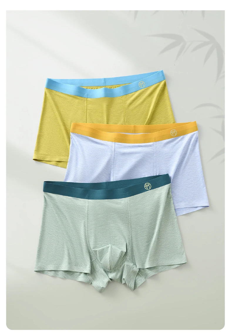 Ropa interior de fibra de bambú para hombre, Boxers cómodos y transpirables, calzoncillos de fibras regeneraradas L XL XXL 3XL 4XL, 3 uds.