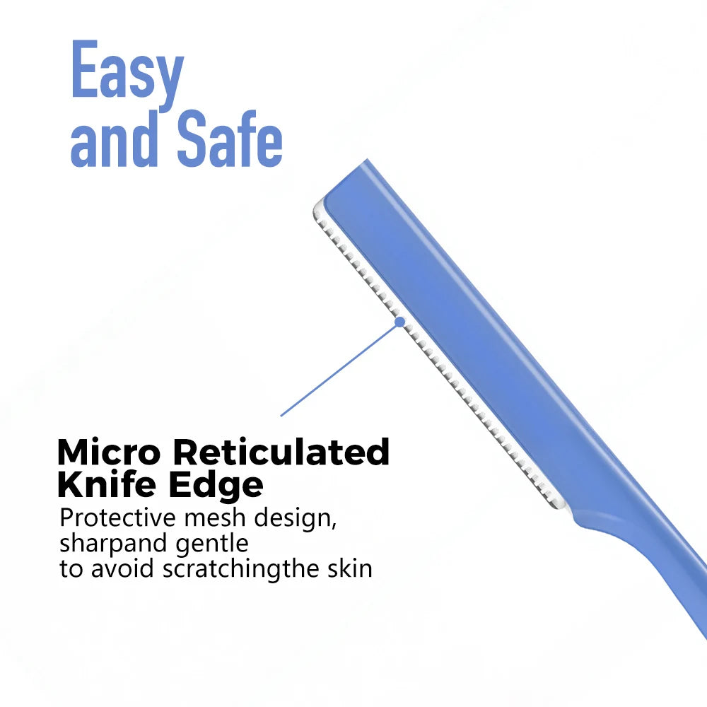 Juego de maquinillas de afeitar para cejas para mujer, utensilio para eliminar el vello Facial con cubierta, maquillaje, belleza, cuchillas seguras, herramientas de recorte, 5 uds.