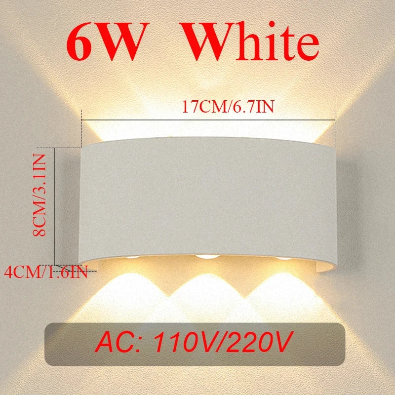 Aplique de Pared LED Impermeable Interior y Exterior