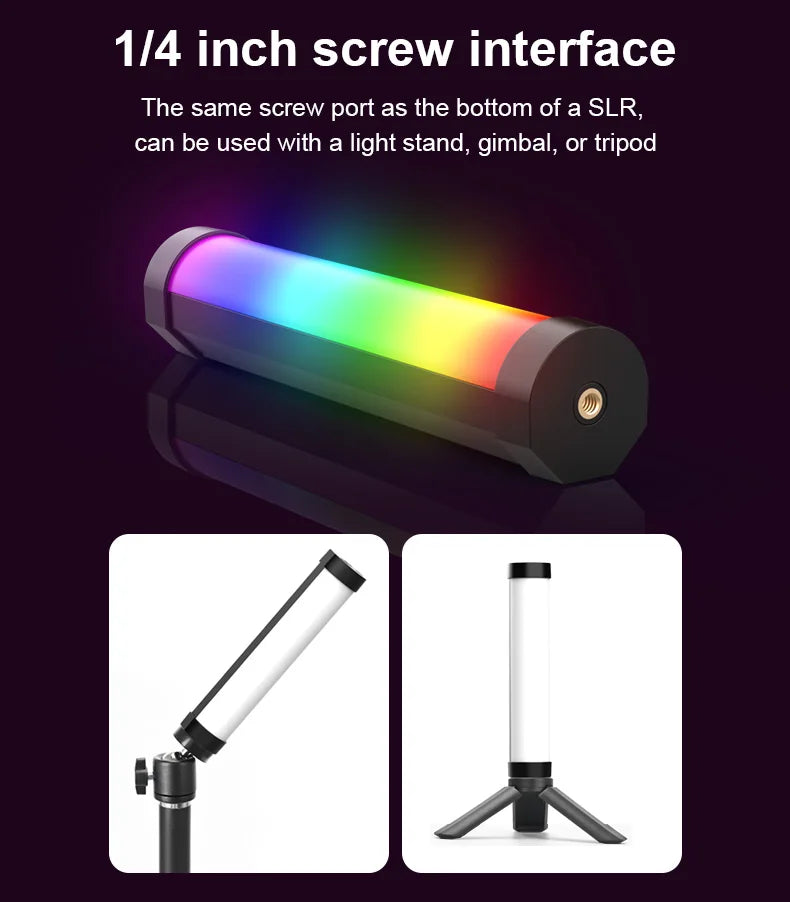 LUXCEO V8 portátil RGB luz de vídeo lámpara de jugador 2000mAh foto Video grabación Selfie iluminación luces de relleno para Vlog/YouTube