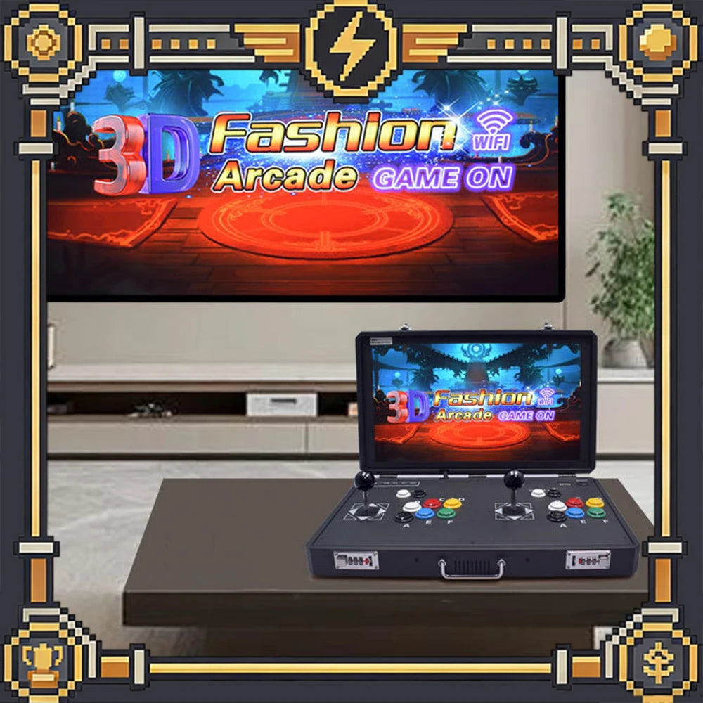 Máquina de Juegos Portátil de 20 Pulgadas, Plegable, con Doble Joystick, Sistema Dual, Máquina Integrada de Arcade para el Hogar, Pandora Moonlight Box