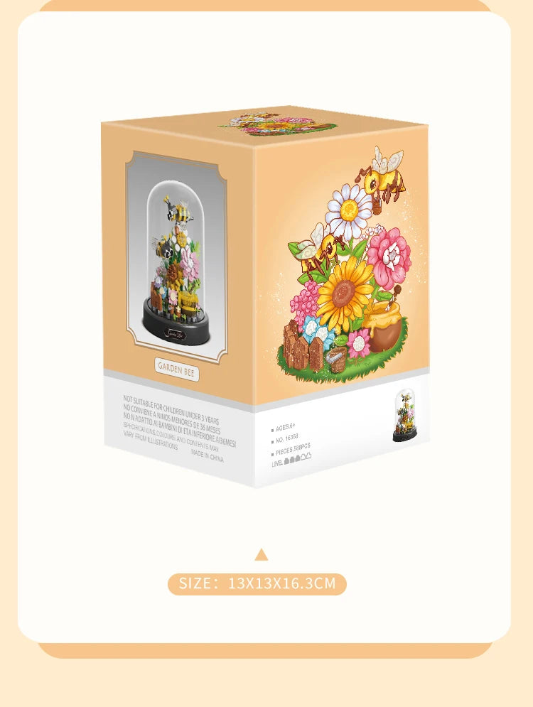 Set de Bloques de Construcción Flores Mariposas y Abejas