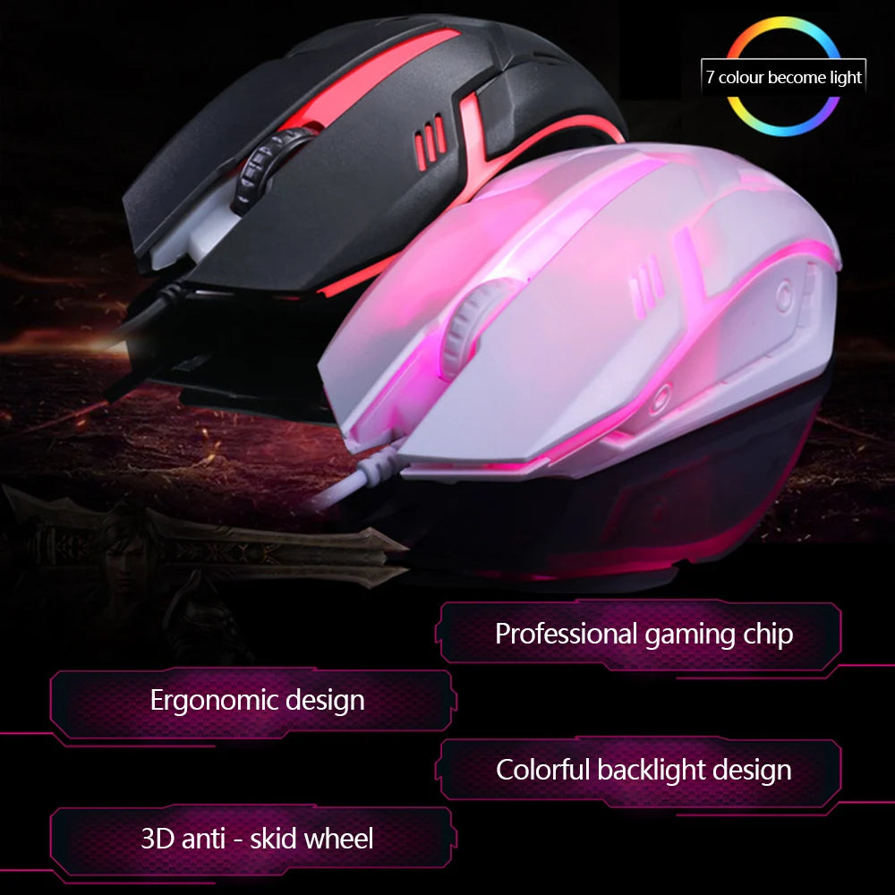 Limei S1 E deportes LED luminoso retroiluminado ratón con cable USB con cable para ordenador portátil de escritorio silencioso ratón para juegos de ordenador de oficina
