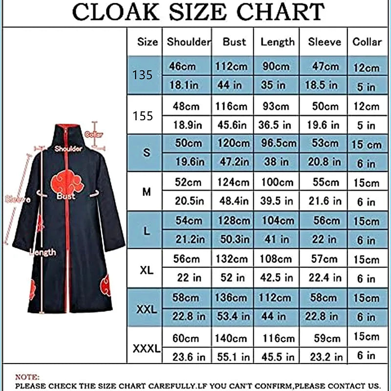 Disfraz de Anime Akatsuki, bata de nube roja con collar, diadema, conjunto de anillo para juego de rol, disfraz de juego para niños y adultos