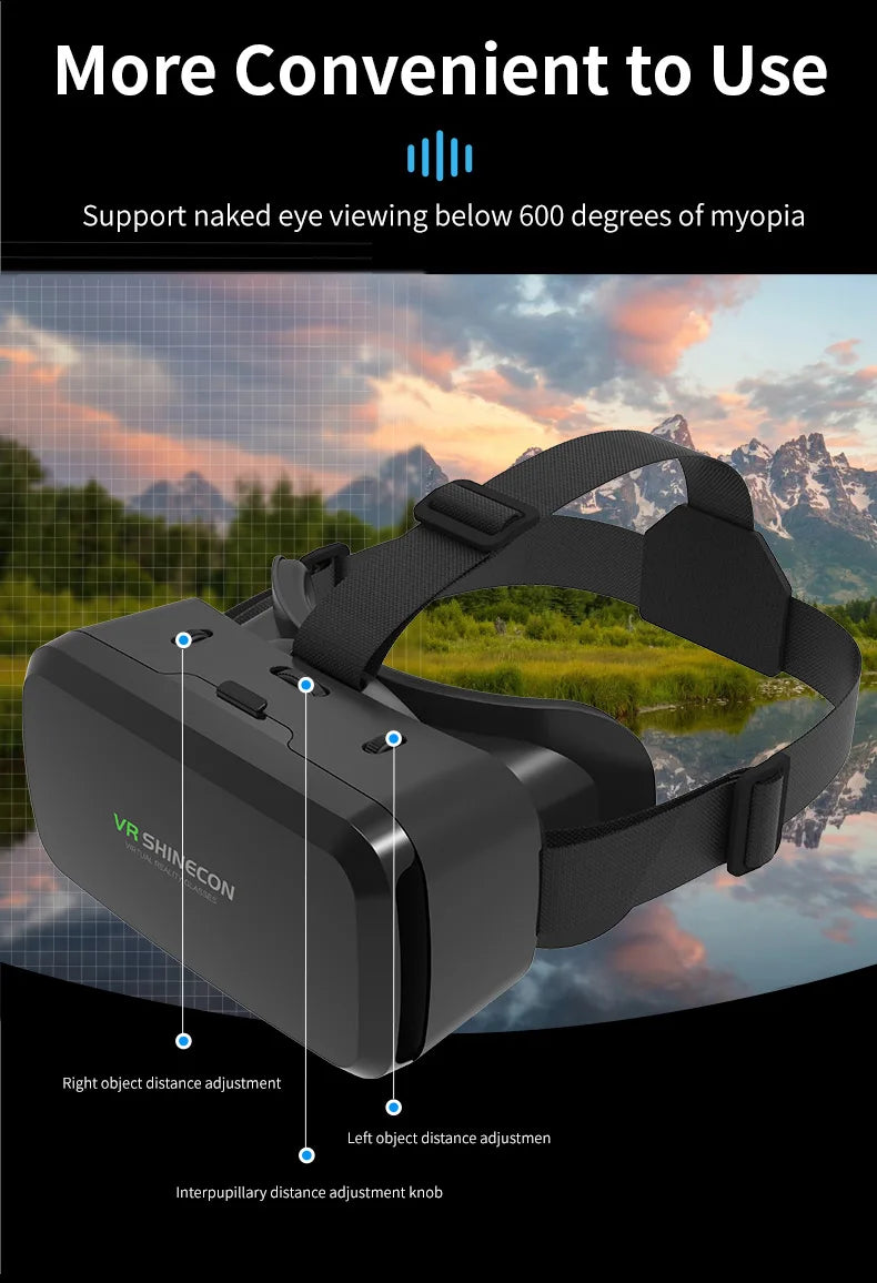 Gafas VR, Auriculares 3D, Dispositivos de Realidad Virtual, Casco, Lentes Viar, Gafas para Teléfono Inteligente, Controlador de Juegos Inteligente, Set de Visión