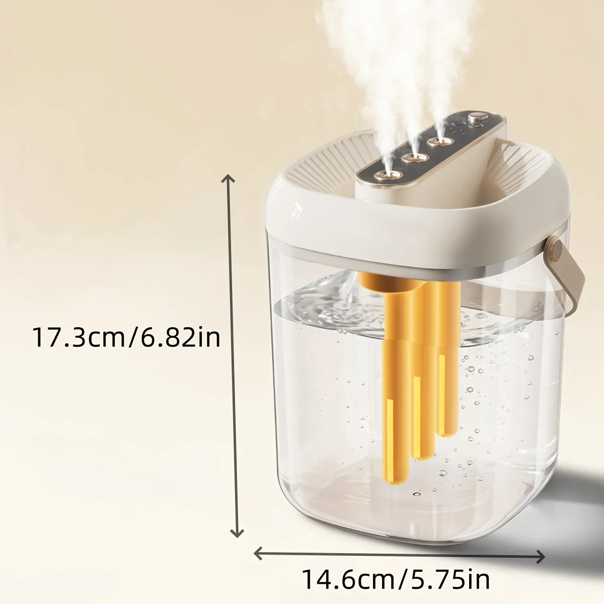 Humidificador Inteligente de 3 Pulverizaciones - Tanque de Agua de Gran Capacidad de 2L, Luz Nocturna Cálida, Protección Contra la Falta de Agua, Ajuste de Niebla de 4 Velocidades
