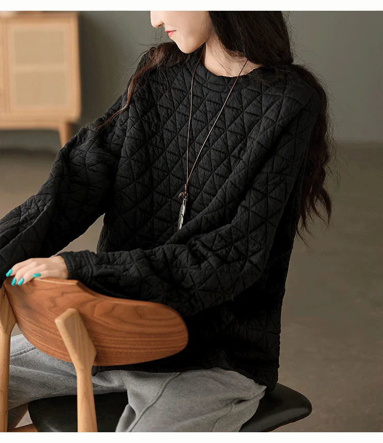 Amax luluE, ropa de moda de invierno para mujer, sudaderas con capucha holgadas e informales con diseño acolchado cálido, sudaderas clásicas de algodón de lujo para mujer