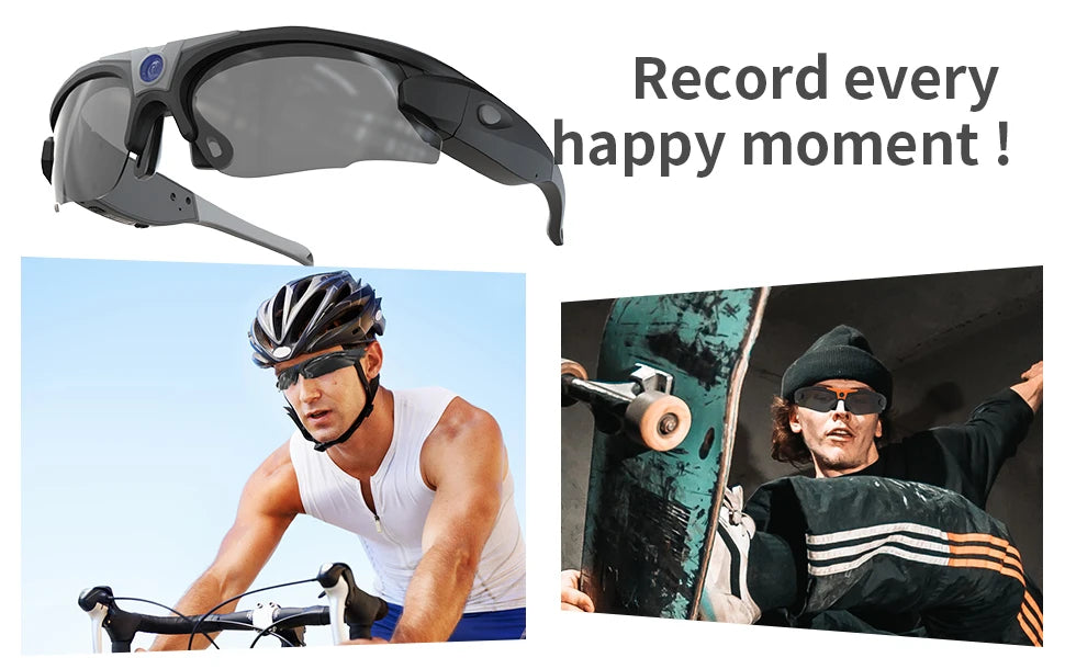 Gafas de sol con cámara WiFi HD 1080P para deportes y actividades al aire libre