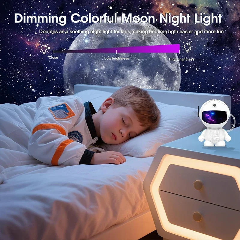 Proyector de luz nocturna Space Galaxy, diseño de astronauta ultraHD, 12 discos de película, pantalla LED con brillo ajustable