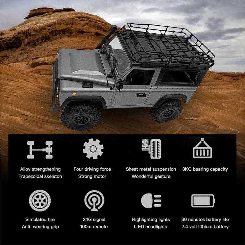 MN MN99S MN78 MN98 MN99 D90 1/12 RC coche 2,4G Control remoto 4X4 todoterreno luz LED 4WD escalada RC camión coche de juguete regalo para niño
