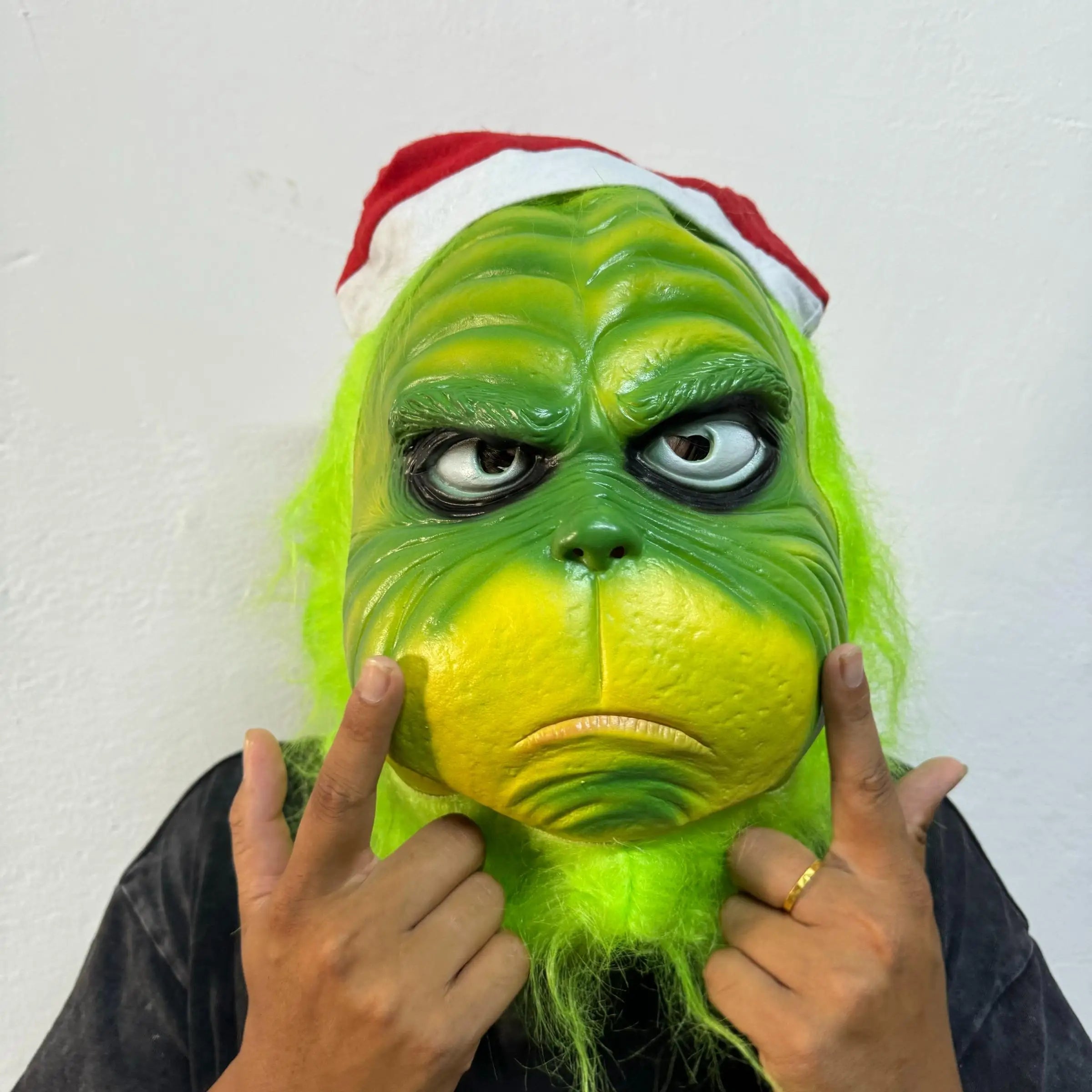 Máscara de Halloween de juego de rol de monstruo verde, disfraz de látex, accesorios de fiesta, accesorios de decoración de disfraces verdes