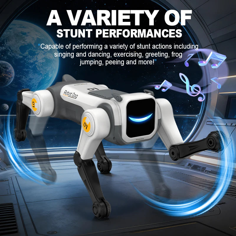 Perro Robot Mecánico RC Inteligente con IA, Comandos de Voz, Programable, Canta, Baila, Acrobacias Electrónicas, Perro Robot Biónico Inteligente