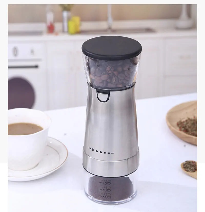Molinillo de granos de café eléctrico recargable por USB, máquina de molino de café Manual de acero inoxidable, molinillos de granos, accesorios de cocina