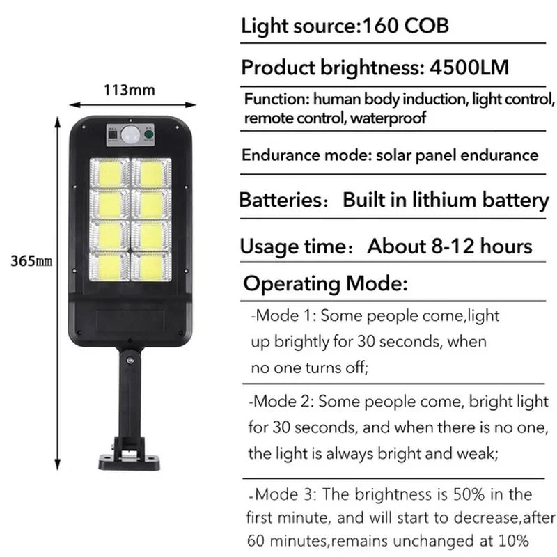 Luz Solar de Pared con Control Remoto para Exterior