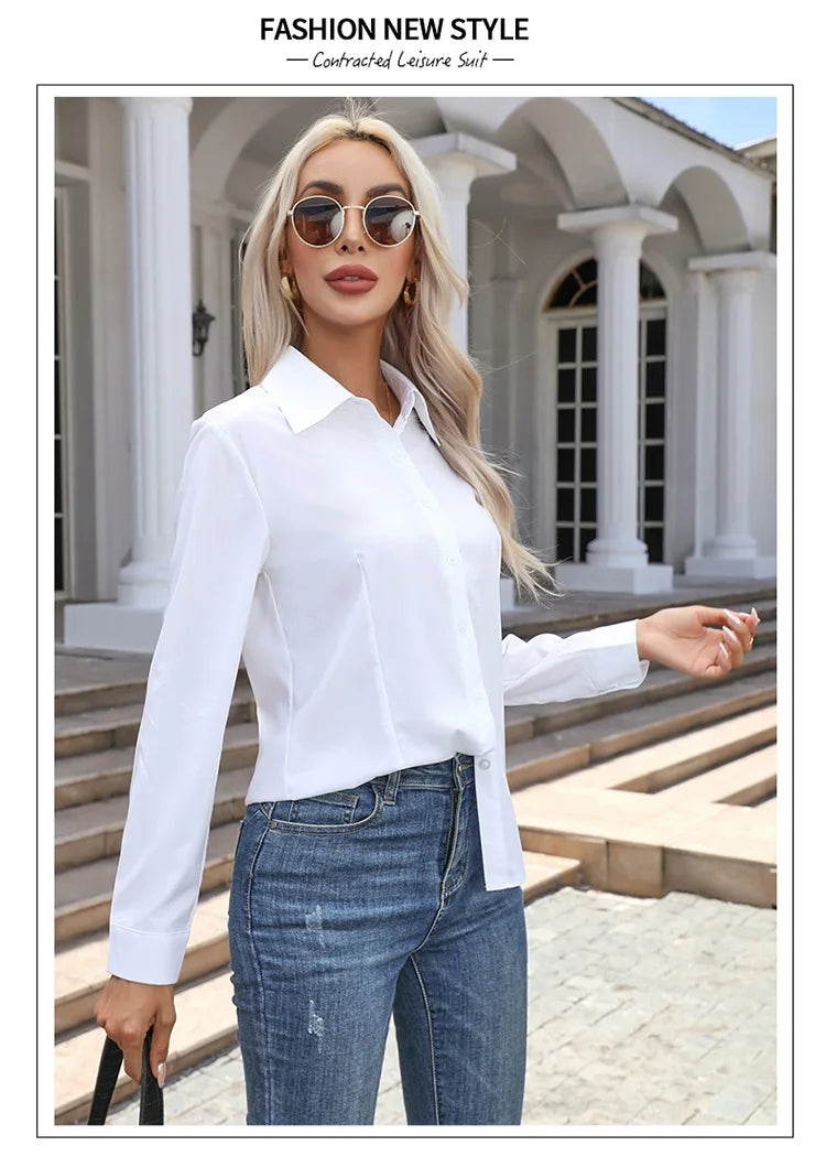 Blusa Elegante de Gasa con Botones para Mujer