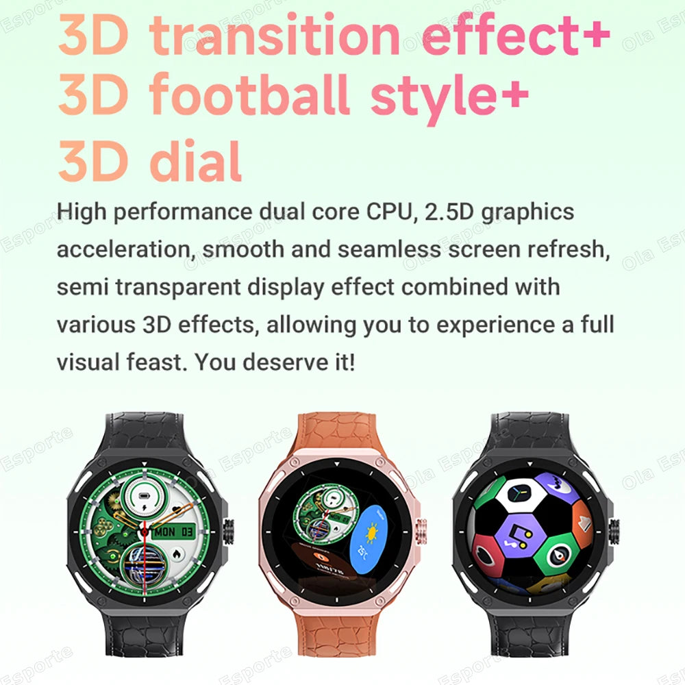 Reloj inteligente 7 en 1 con correas, pantalla AMOLED, dial 3D, GPS, llamadas Bluetooth, resistente al agua IP68, para hombres y mujeres, compatible con Android e iOS, nuevo Hw12
