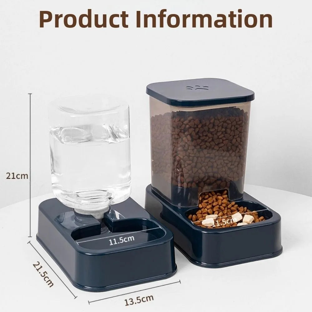Comedero Automático para Mascotas de 1.2L/1.5L, Dispensador de Agua de Plástico de Gran Capacidad para Perros y Gatos, Juego de Comederos, 3 Colores, 2 Estilos