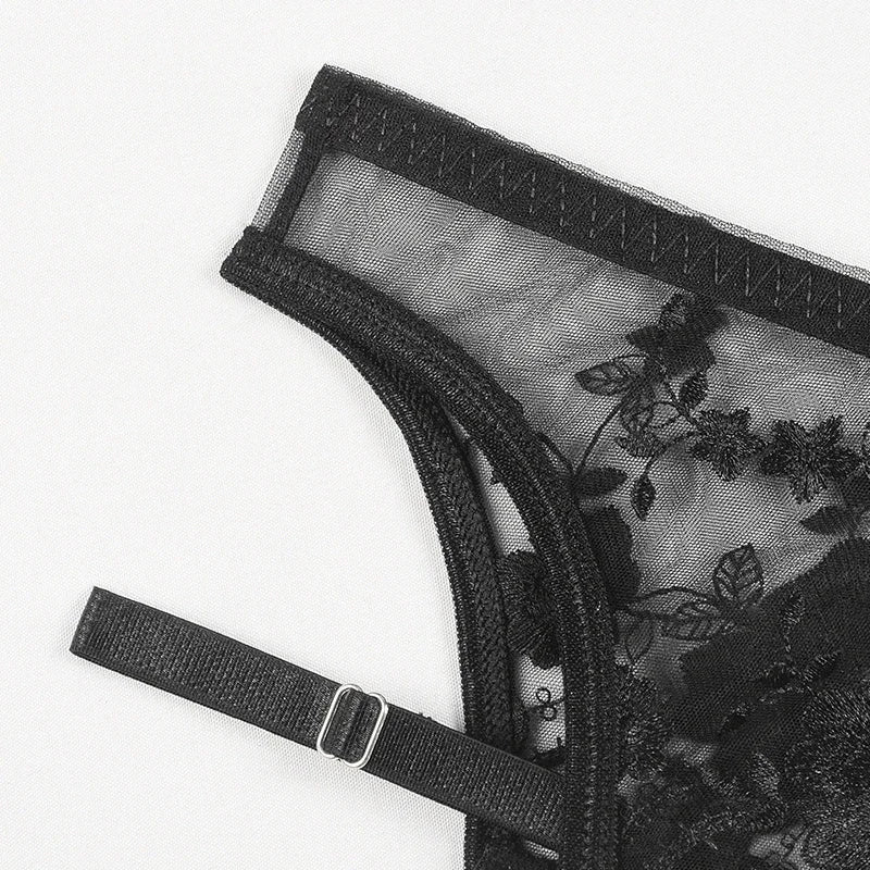 Conjunto de Sujetador con Bordado de Encaje y Bragas para Mujer