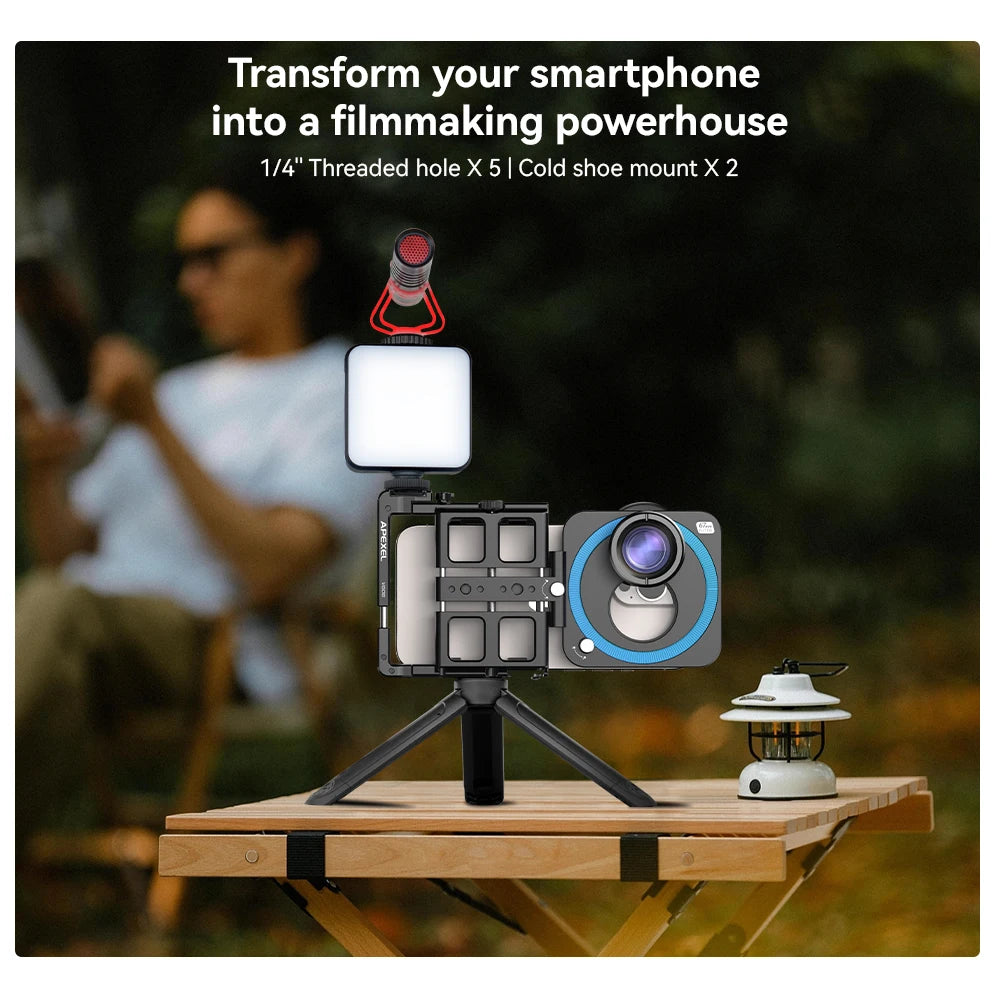 Kit de Vídeo Profesional con Jaula Estabilizadora para Smartphone