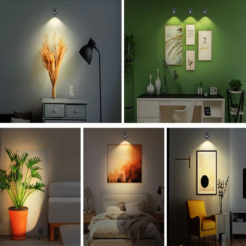 Lámpara Led de pared de doble cabezal con Control remoto táctil, luz nocturna portátil inalámbrica con recarga USB giratoria 360 para lectura de dormitorio