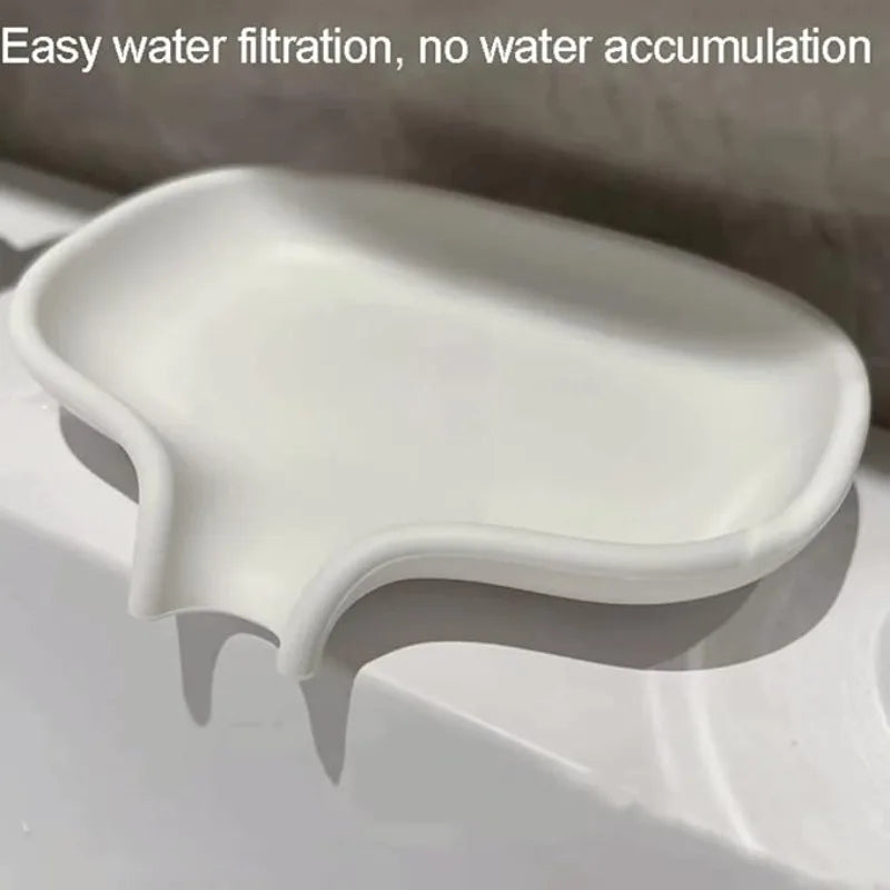 Jabonera Rectangular Minimalista con Orificios de Drenaje, Soporte Moderno para Baño, Jabonera de Plástico Duradera para Lavabo y Ducha