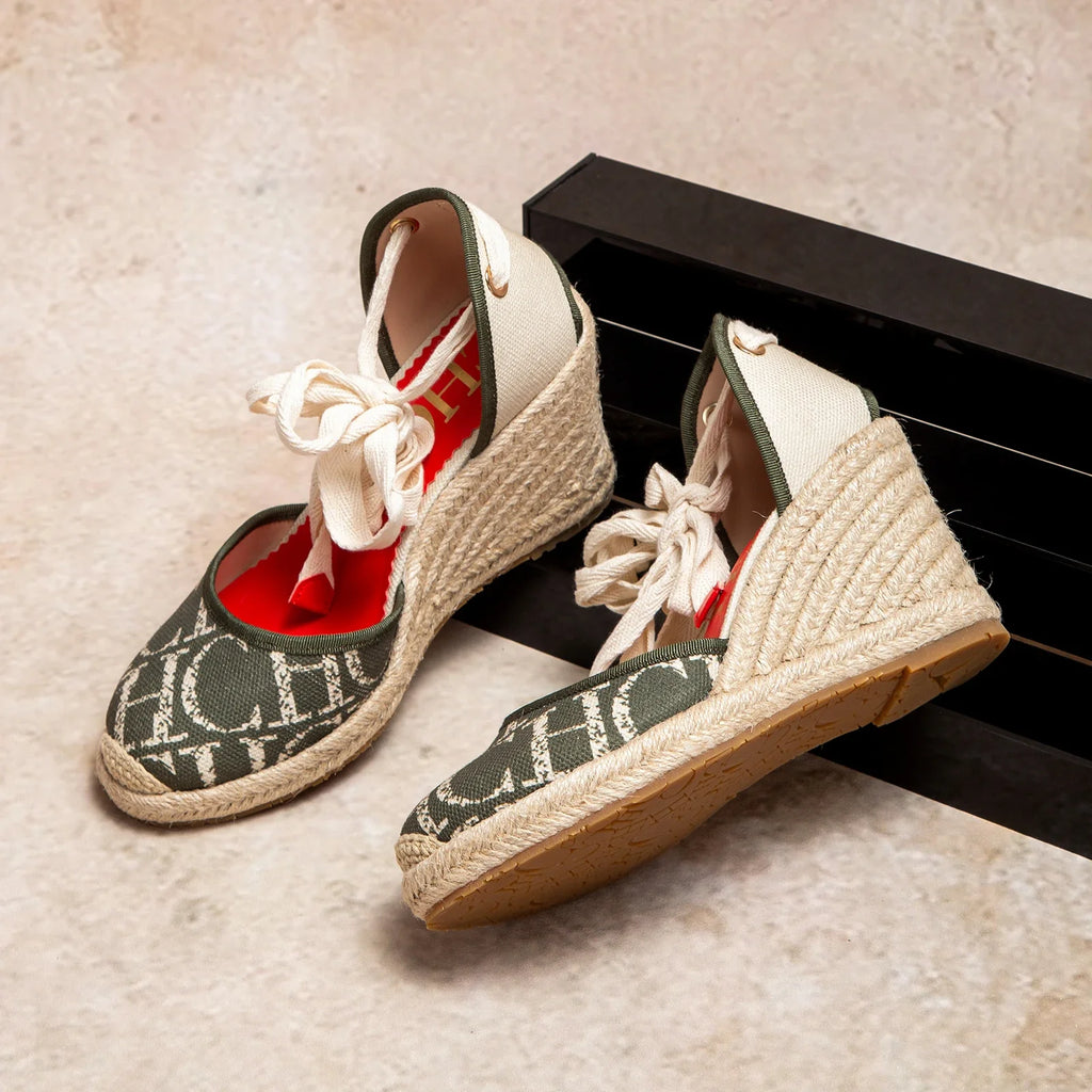 Sandalias Alpargata Mujer Cuña 8cm | Punta Cerrada Correa Tobillo