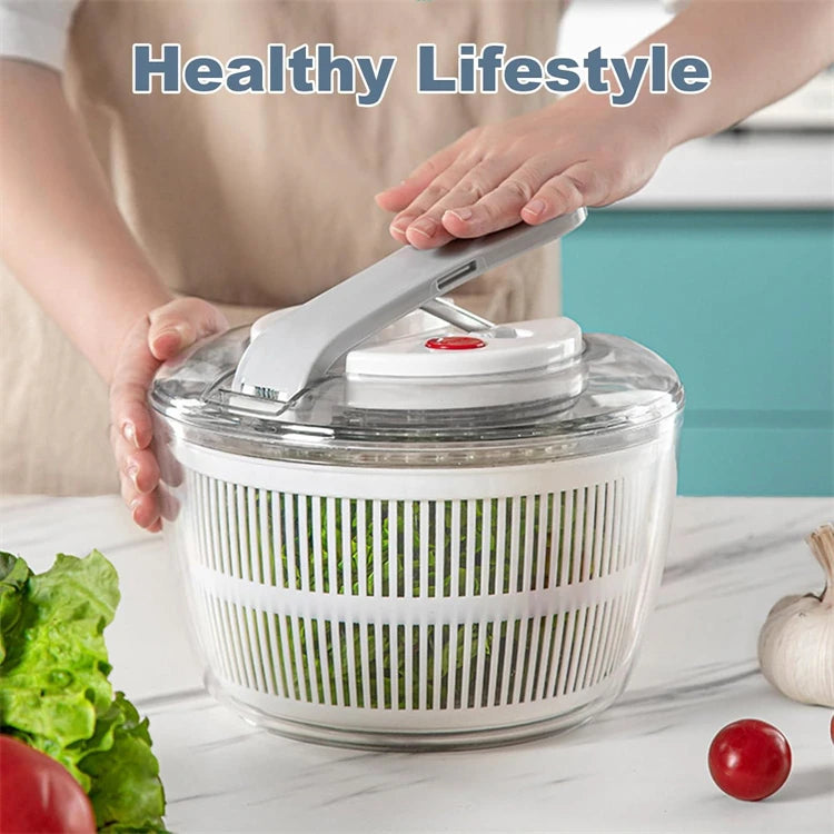 LMETJMA-girador de ensalada de 3L, tazón de ensalada grande con tapa, fácil de presionar con una sola mano, Spinner para ensalada, lavadora, secadora, mezclador escurridor JT249