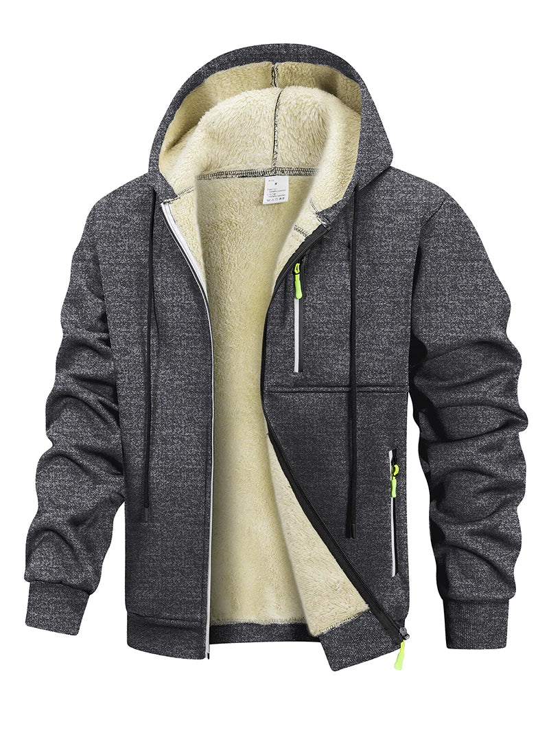 Chaqueta de Invierno con Forro Sherpa y Capucha para Hombre