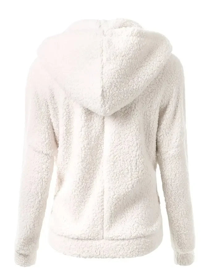 Chaqueta cálida de otoño e invierno para mujer, Sudadera con capucha informal 2025, sudaderas con capucha para mujer, sudadera con cremallera, abrigo liso de lana suave para mujer
