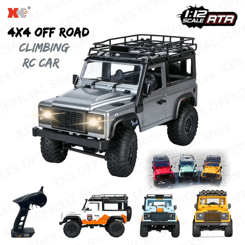 MN MN99S MN78 MN98 MN99 D90 1/12 RC coche 2,4G Control remoto 4X4 todoterreno luz LED 4WD escalada RC camión coche de juguete regalo para niño